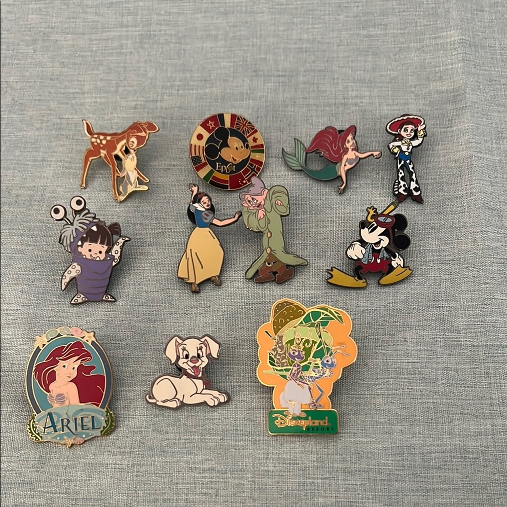 Disney Enamel Pin Collection with Vibrant Characters